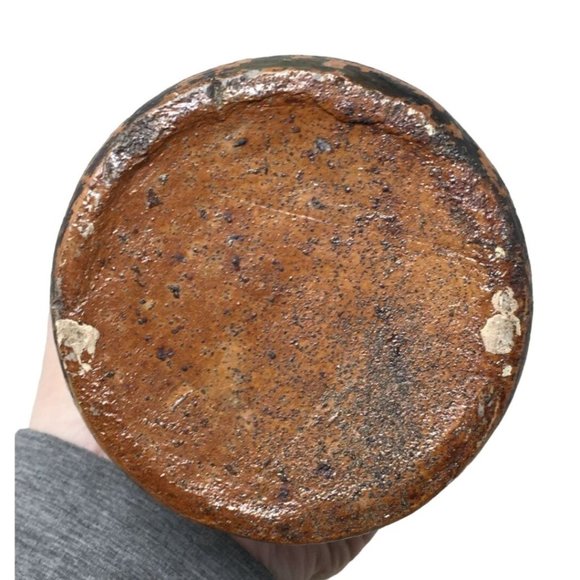 Folk Art Handprinted Tall stoneware jug with fine art scene - Picture 7 of 14